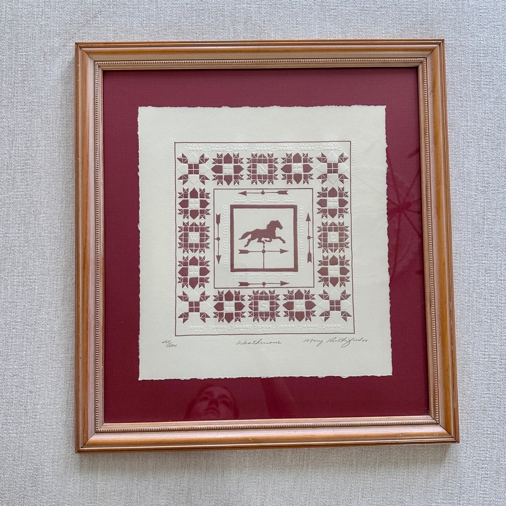 MARY RUTHERFORD Weathervane Quilt‎ Block Art Print Limited Edition